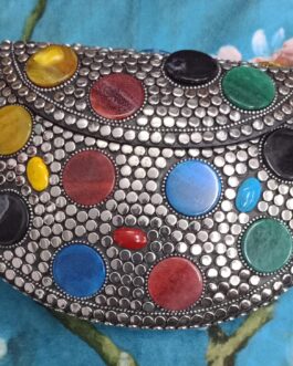 IMPORTED INDIAN METAL WITH STONES WORKED PREMIUM SMALL SIZE -SLING BAG